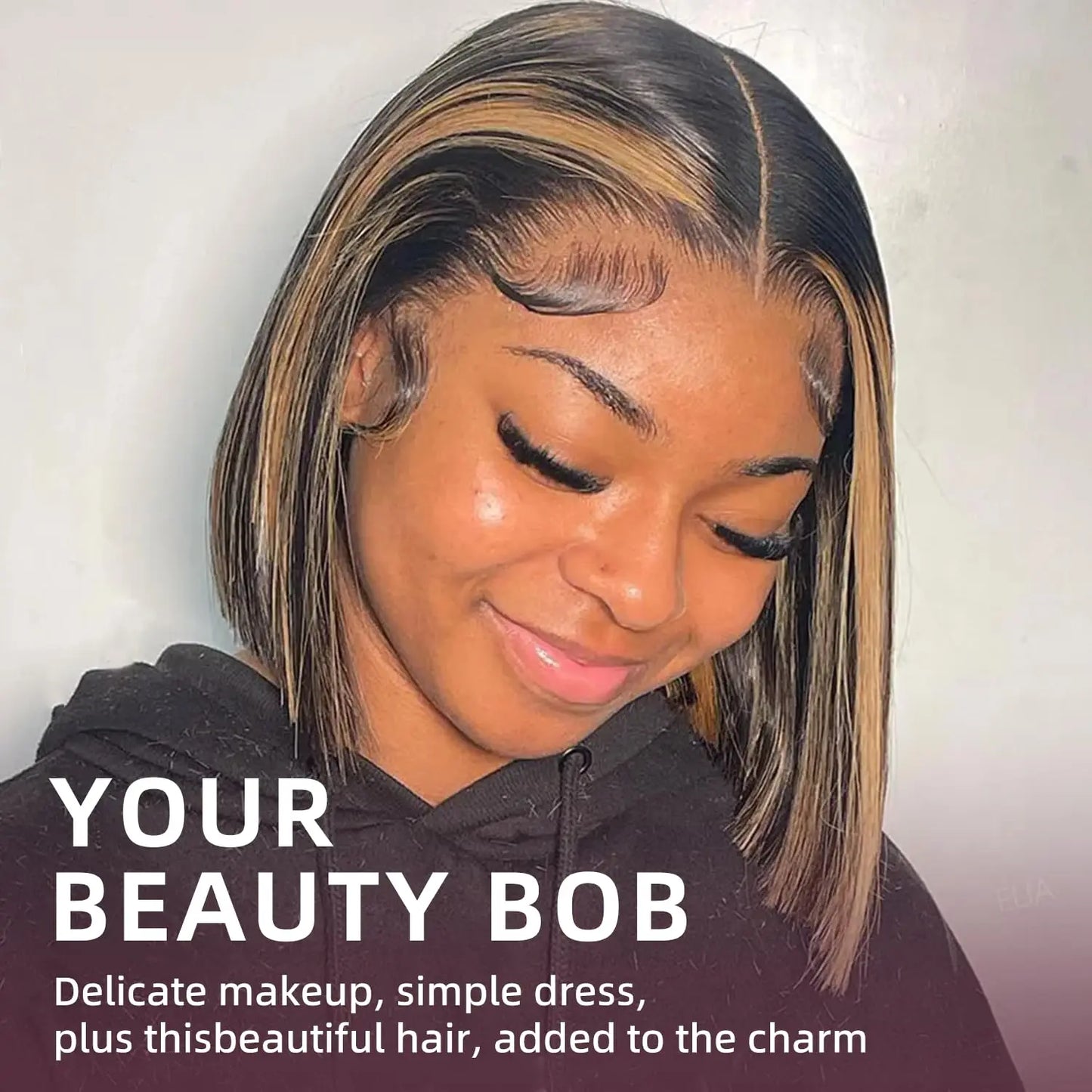 Highlight 6x5 Glueless Wig Wear and Go Human Hair Short Bob Wig 13x4 Transparent Lace Frontal Wigs Pre Cut Lace Bleached Knots